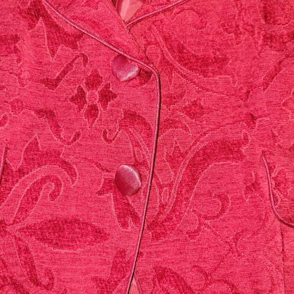 Nine & Company by Nine West Womens Lined Blazer Jacket Size 12 Red Jacquard - Picture 8 of 11
